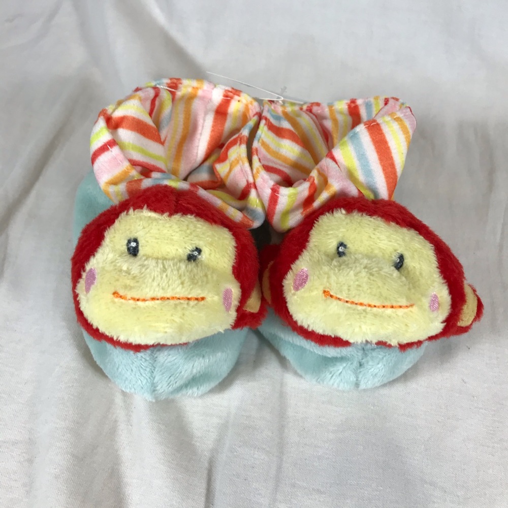 Monkey Baby Gift Set Plush Booties Rattle & Toy - Picture 3 of 8